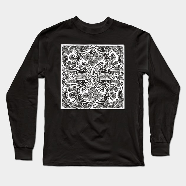 Paisley Print - Crimson Aesthetic Long Sleeve T-Shirt by BubbleMench